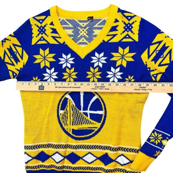 Golden State Warriors Ugly Xmas Sweater  Knit Plaid Retro Big Logo XL - Picture 11 of 11